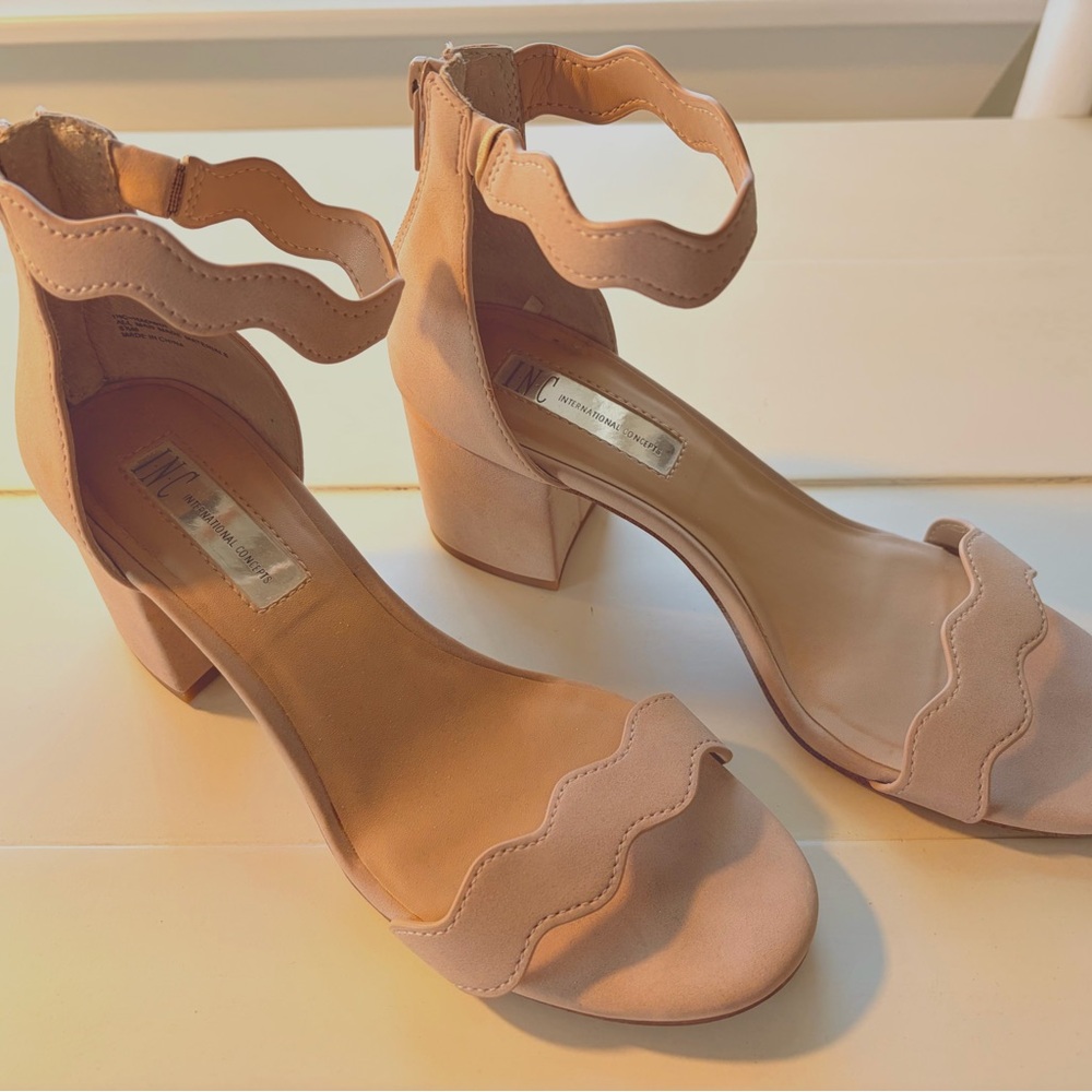 Elegant Taupe Ankle Strap Heels